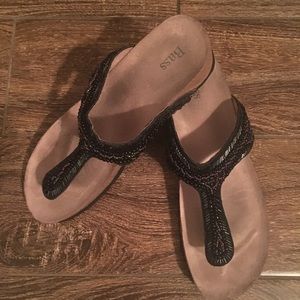 Bass leather slip-on sandals